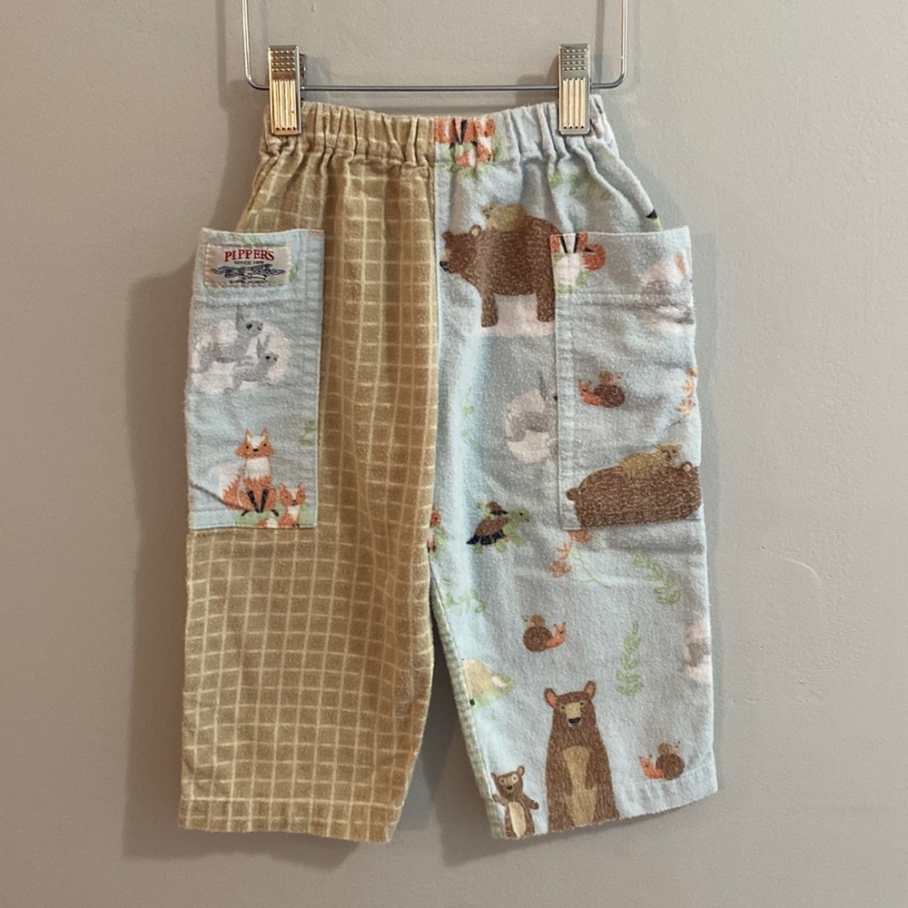 Pippers pants Size 2 boys flannel animal print pants